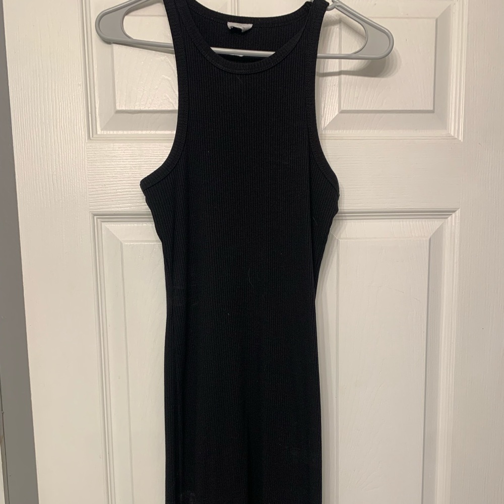 COTTON ON Black Ribbed Bodycon Midi Dress